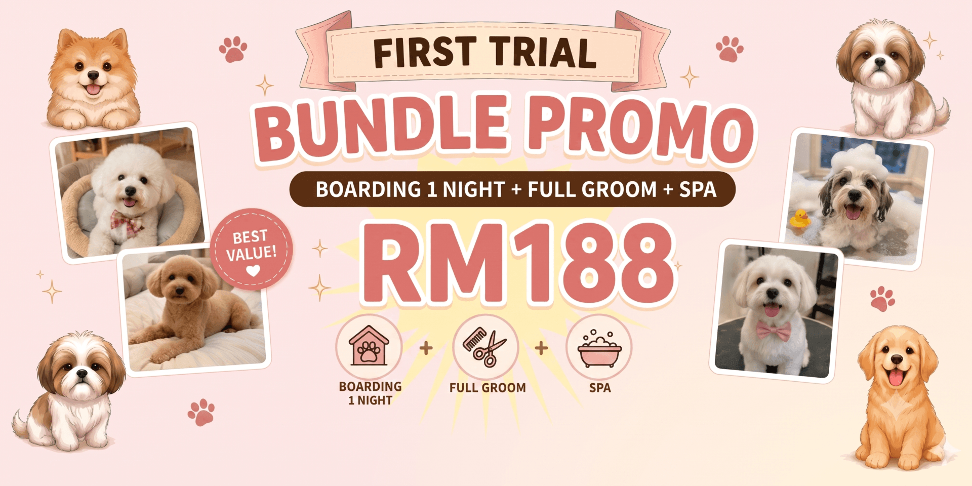 Bundle Promo 1 Night + Groom + Spa Only RM188