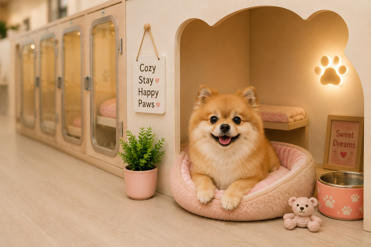 Happy Pomeranian at Cotton Pet Kindergarten